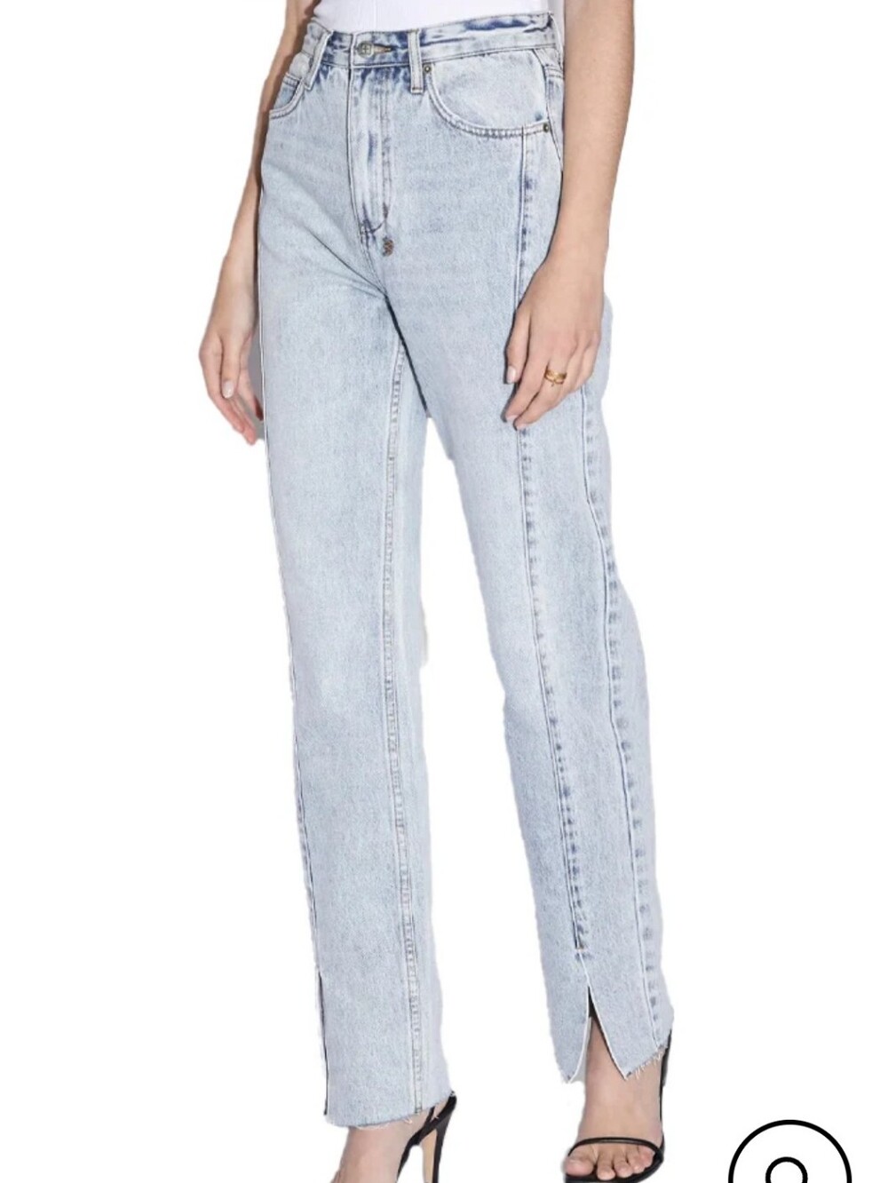 Ksubi Playback Muse Relaxed Straight Leg Jeans Sz 28 Slip Hem High Rise
